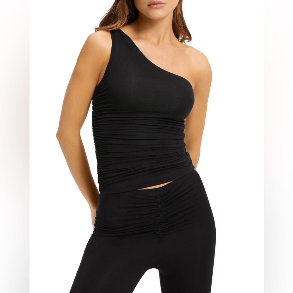 Good American Ruched One Shoulder Top, Size 3/Large